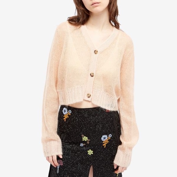 🍁ACNE STUDIOS mesh cardigan blush beige - Picture 3 of 15